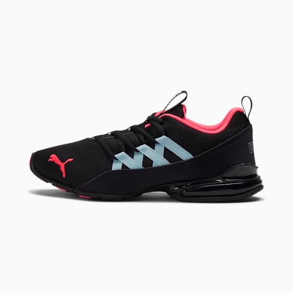 Tenis de entrenamiento para mujer Riaze Prowl, Puma Black-Ignite Pink-Aquamarine, extralarge